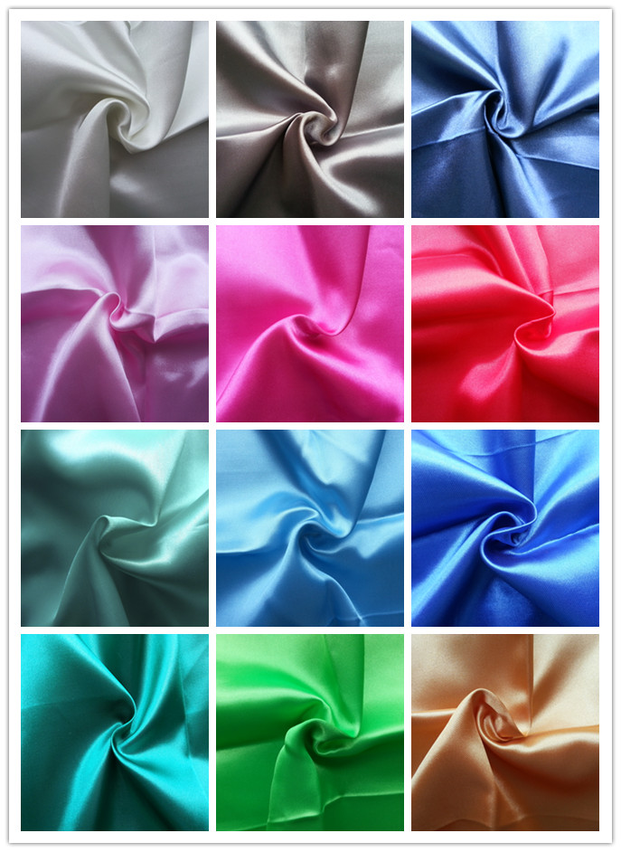 100% Polyester Colorful Cheap Satin Fabric/100%Polyester Lning Fabric