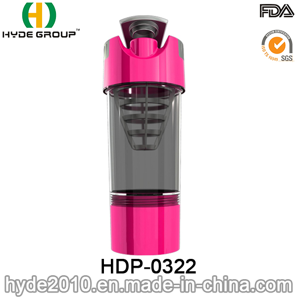 600ml BPA Free Wholesale Protein Shaker Bottle, Plastic Powder Shaker Bottle (HDP-0322)