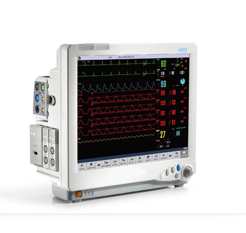 17 Inch Modular Multi-Parameter Patient Monitor, ECG EKG Monitor, Touch Screen Handheld Vital Signs 12-Leads ECG Monitor, IBP Monitor (SC-C90)