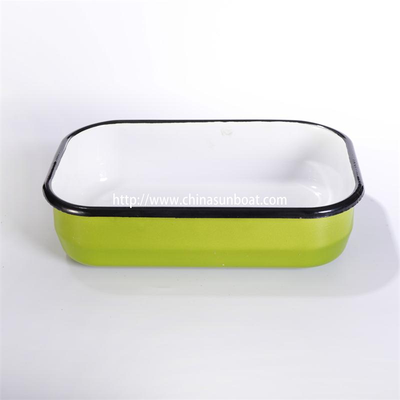 Sunboat Enamel Rectangular Pie Dish Kitchenware