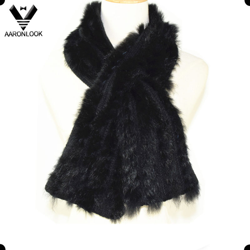 Women High Grade Luxury Knitting Rabbit Fur Scarf