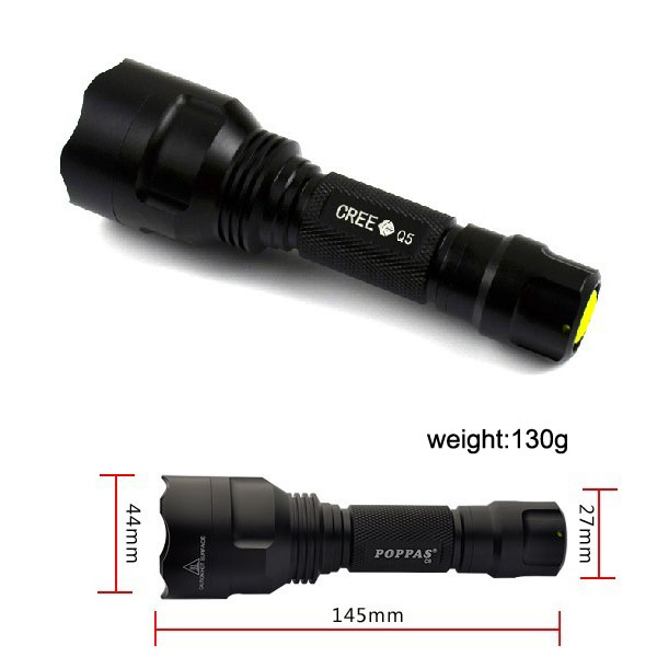 C8 500lumens Rechargeable Xml T6 High Lumen Tactical Flashlight