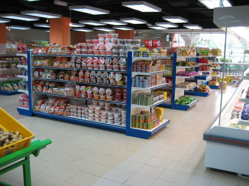 Supermarket Heavy Duty Double Sides Display Shelving