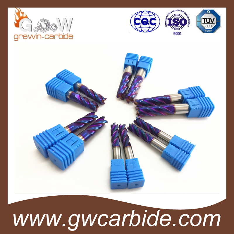 HRC65 4flutes Carbide End Mill for Cutting Steel