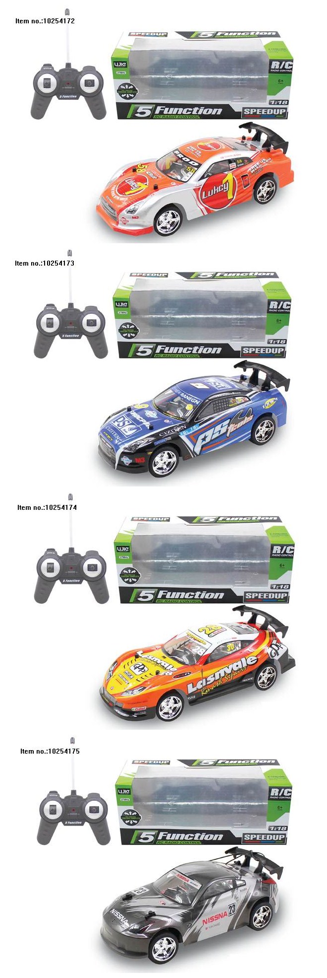 5 Channel Remote Control Car Toys with Changer Battery