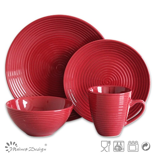 16PCS Round Swirl Ceramic Dinner Set