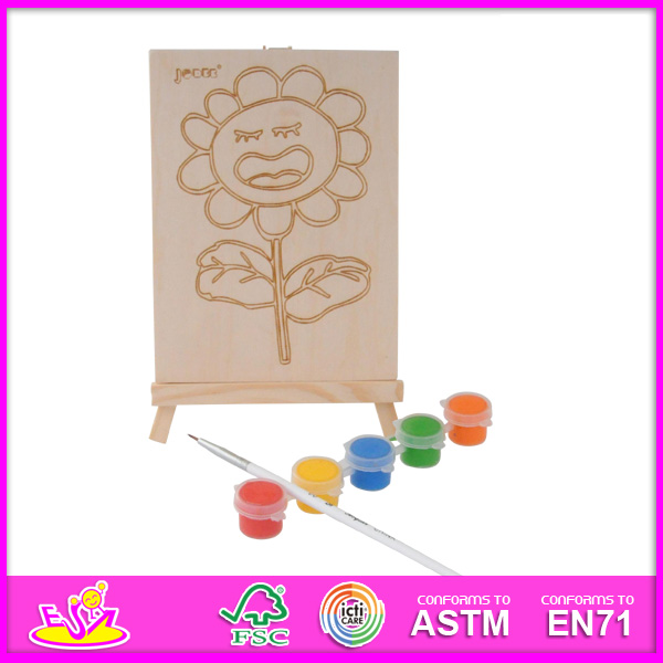 2014 New Play Baby Paint Set, Popular DIY Toy Baby Paint Toy, Hand Painted Wooden Figure Series with Pegment and Pen W03A043