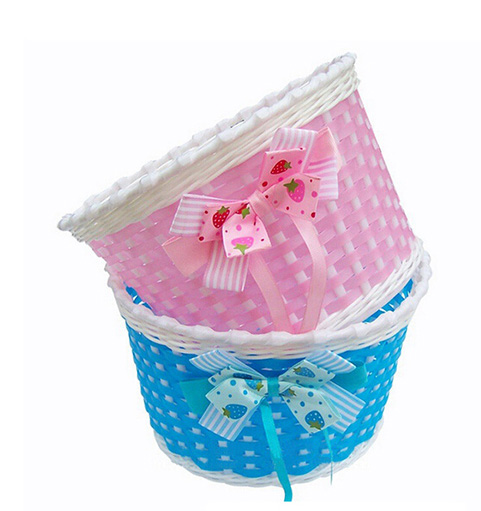 Colorful Bowknot Bicycle Front Basket for Kids Bike (HBK-177)