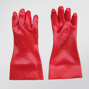 Red PVC Industrial Work Glove with CE Certificate