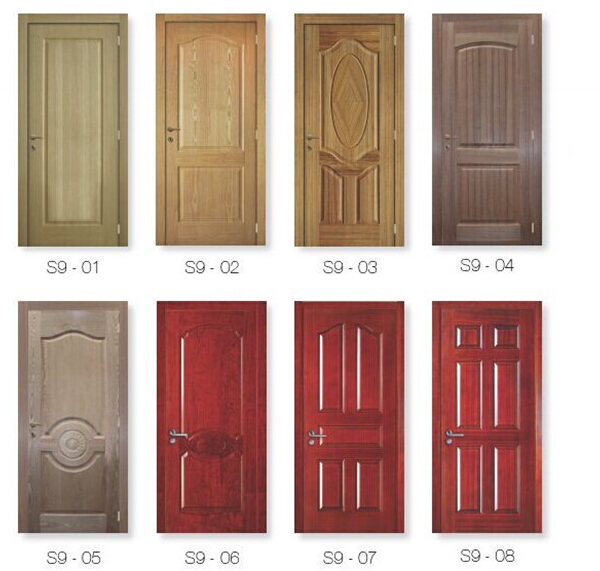 2 Panel Veneer Interior Moulded Wooden Doors Design with Fsc S9-609