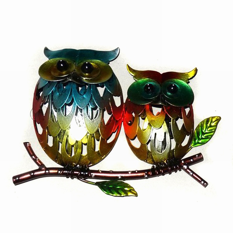 Mother's Day Gift Metal Owl Wall Art Decoration