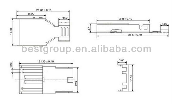 USB Plug Male Connector Mini USB Receptacle (FBELE)