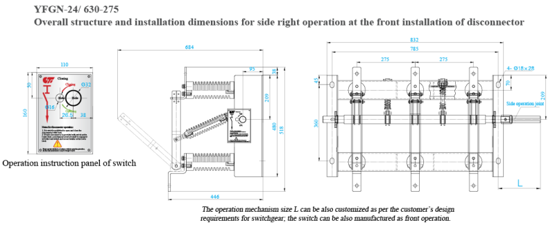 Yfgn-24/630 Indoor AC Hv Isolating Switch-Reliable Performance and Convenient Maintenance