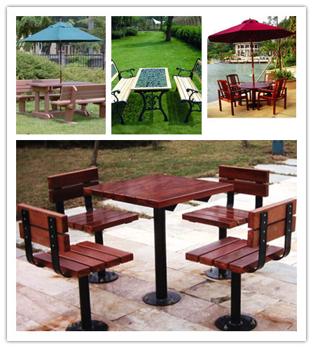 2014 Hot Sale High Quality WPC Park Tables and Chairs