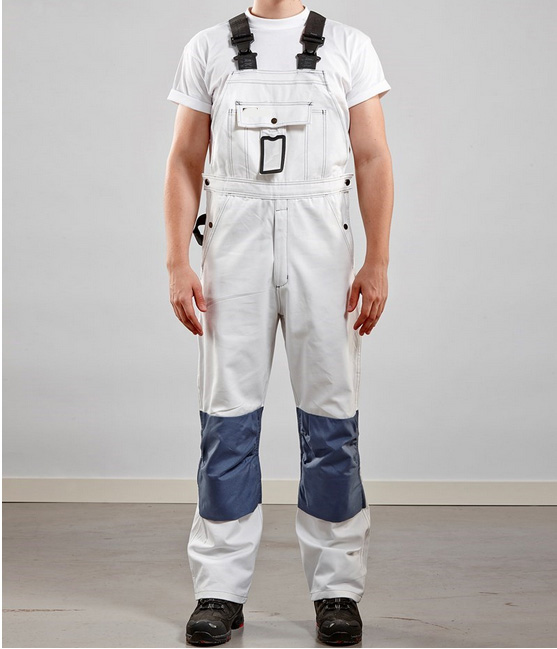 Customized Painters White One Piece Work Wear Bib Overall (YBD121)