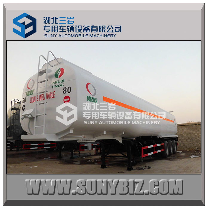 Tri Axle Carbon Steel 7 Compartment Oil Tanker Trailers / Gasoline Transport Tank Trailer / 55000 Liters Fuel Tank Semi Trailer