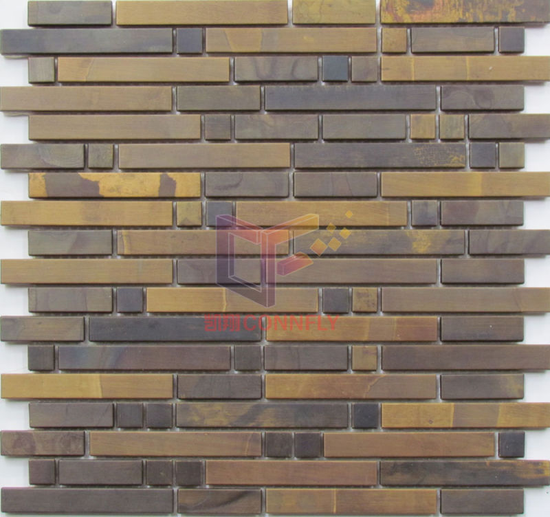 Long Strip Copper Made Mosaic Tiles (CFM1020)