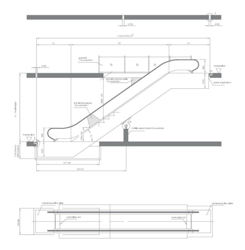 30 Degree Three Flat Step Escalator with Yaskawa Inverter (XNF-15)