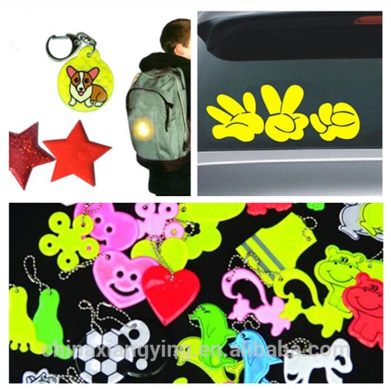 Lovely Reflective Soft PVC Key Chain Custom, Custom Free Safety Sticker