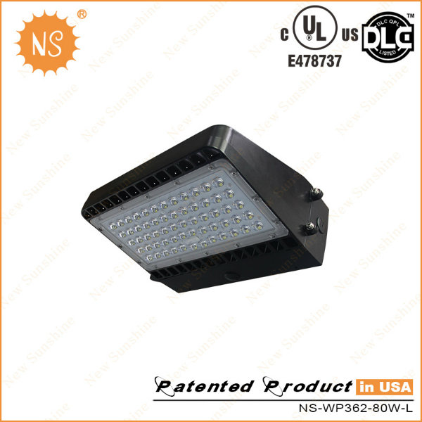 UL Dlc 7000lm IP65 Waterproof 80W LED Wall Pack Light