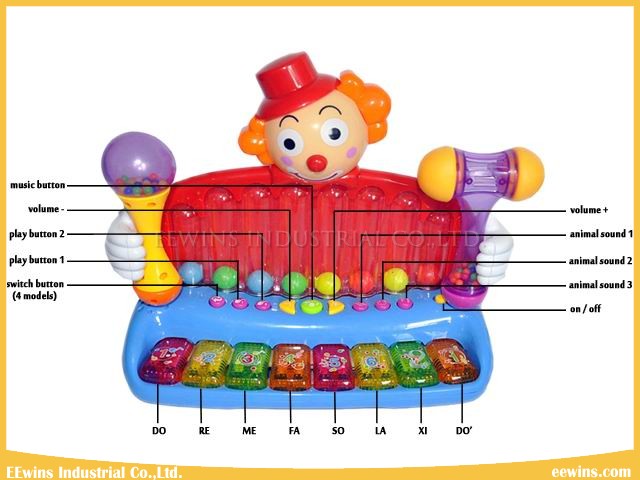 Baby Toys Electronic Musical Toys Clown with Multifunction Play Toys