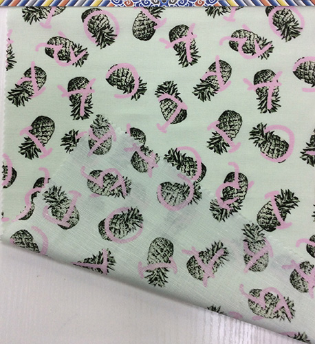 Blended Linen Viscose Fabric with Pineapple Printing