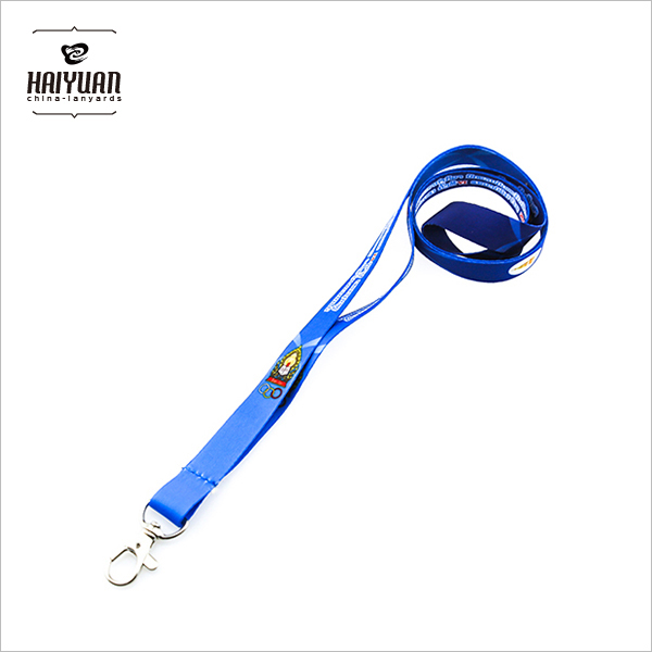 2017 Wholesale Cheap Woven Blue Promotion No MOQ Lanyards