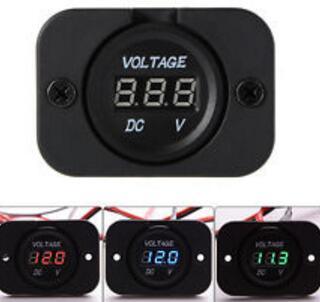 Waterproof 12V Black, Red Light, LED Lamp, Three Digital Display Voltmeter for Ship, Automobile with Ce Certification, Motorcycle