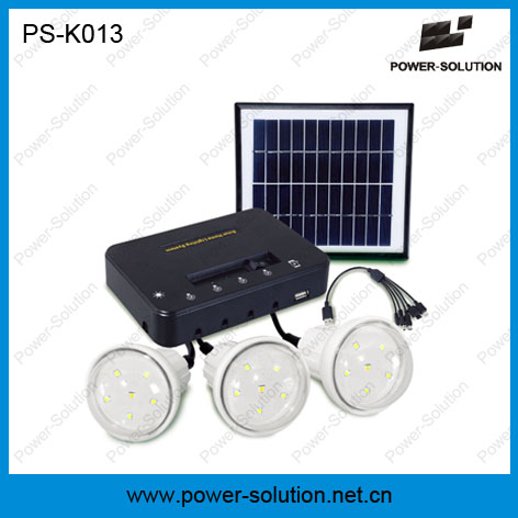 3 Lamps Solar Lighting Kits with Mobile Charger