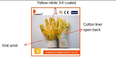 Nitrile Coated Safety Gloves with Ce Dcn303