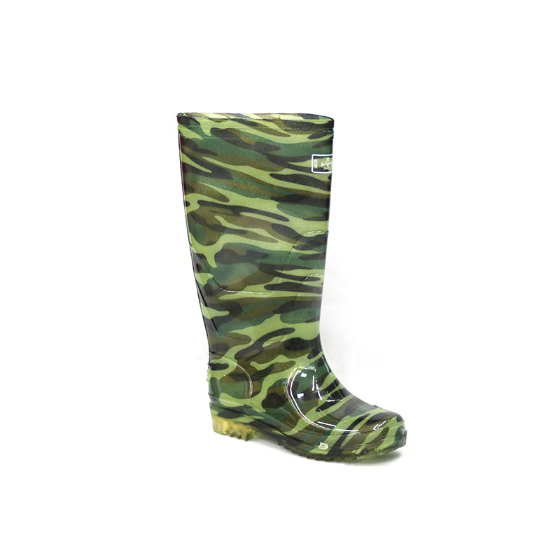 Rain Boots (Camouflage upper/Transparent rubber Sole)