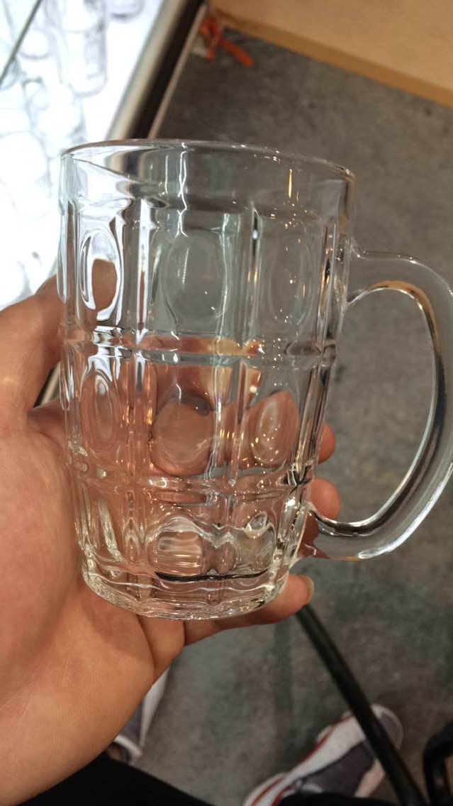 Glass Cup Colored Bottom Beer Mug Kb-Hn03157