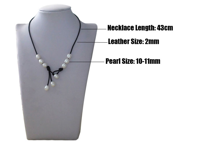 Fashion Leather Freshwater Pearl Necklace Jewellery