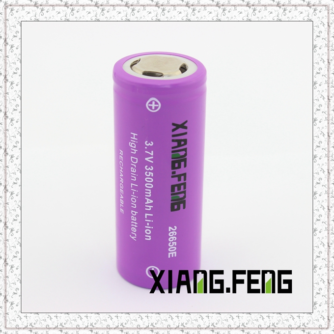 3.7V Xiangfeng 26650 3500mAh Icr Rechargeable Lithium Battery Battery Model