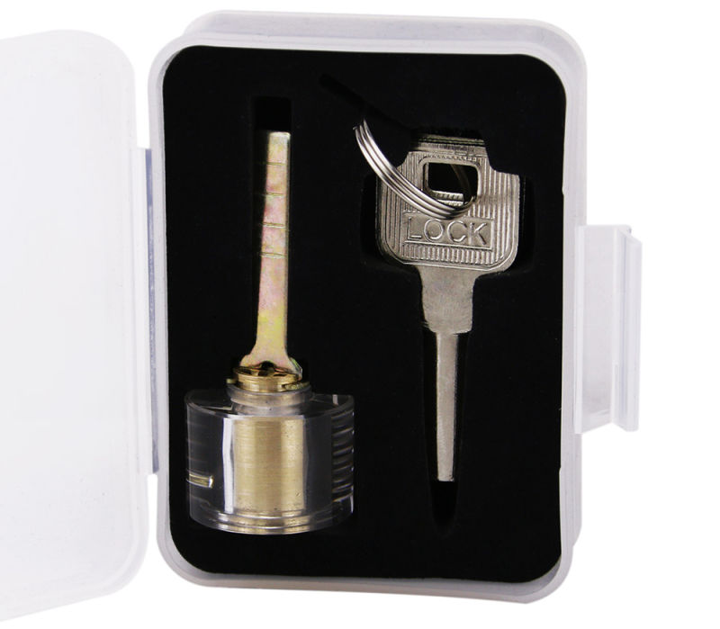 Transparent Single-Head Lock with Crescent Key (Single Groove) for Locksmith Training