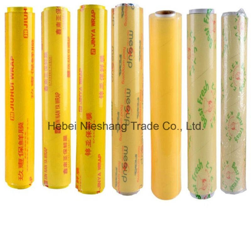 FDA Fresh Food Packaging 9mic PVC Cling Film PE Cling Film