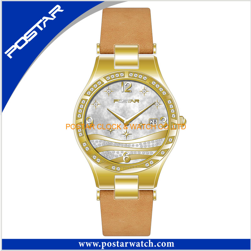 Limited Edition Fashion Gift Wristwatch with Blingbling Stars on The Dial