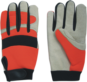 Pig Grain Leather Palm Mechanic Work Glove-7301