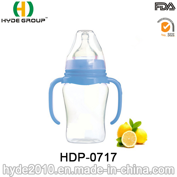 Customized 180ml PP Plastic Baby Feeding Bottles with Customized Logo, BPA Free Plastic Feeding Bottle (HDP-0717)