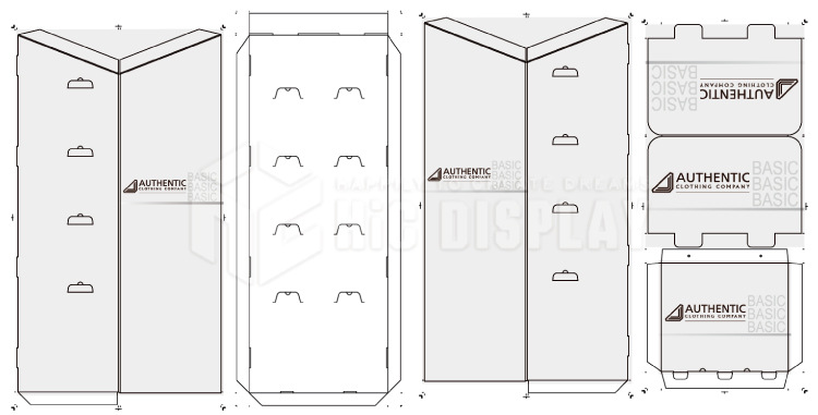 Corrugated Paper Floor Display Shelf, Pop Display Stands