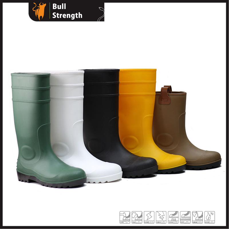 Green PVC Upper and Black PVC Outsole Safety Gum boot (SN5220)