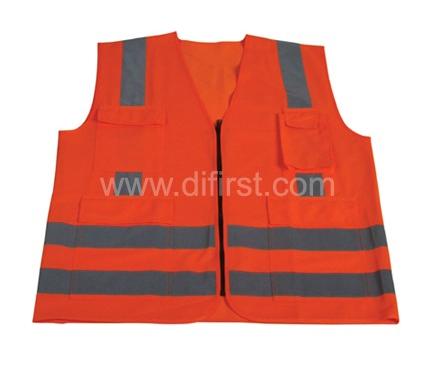 Hi-Viz Reflective Safety Vest with Cross Tape on Back