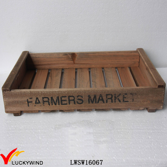 Handmade Rustic Farm Vintage Recycle Fir Wood Slat Tray