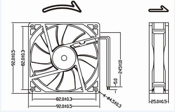 12V 24V 92mm 9225 92X92X25mm DC Computer Cooling Fans