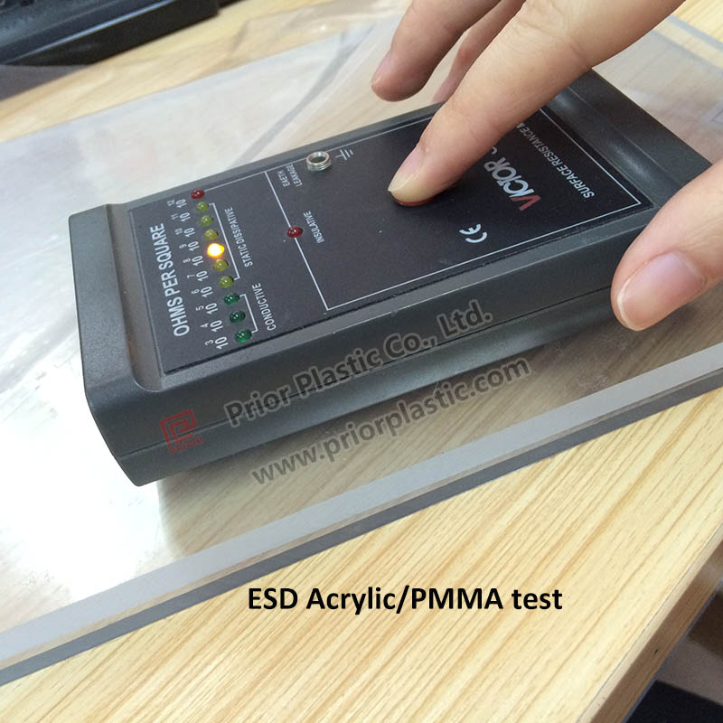 ESD Acrylic Sheet with 10^6~10^9 Resistivity