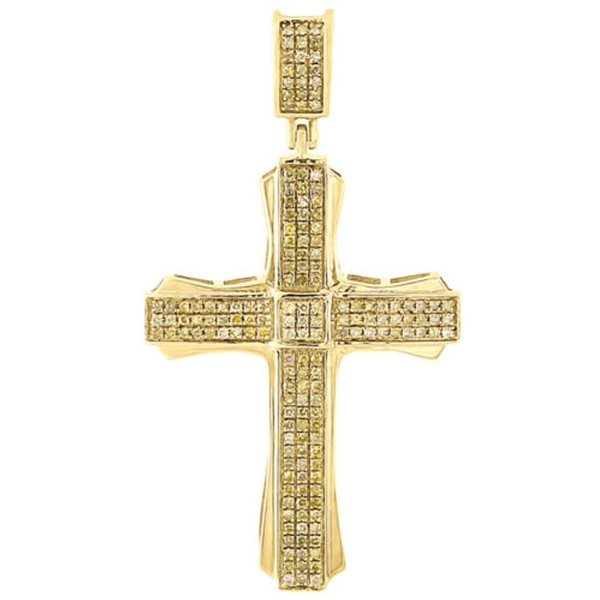 18k Gold Plated Men Cross Pendants 925 Sterling Silver Jewelry