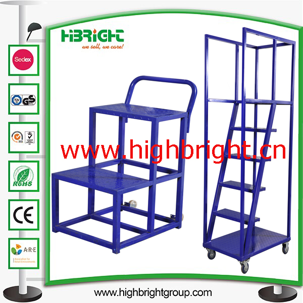 China Factory Steel Warehouse Rolling Step Ladder