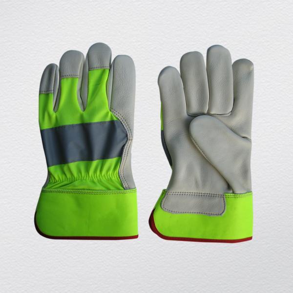 Hi Viz Cow Grain Leather Warning Color Work Glove