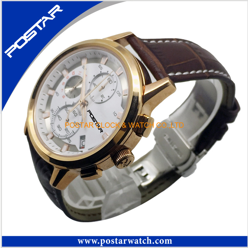 Fashion Watch Men Quartz Waterproof Leather Watch