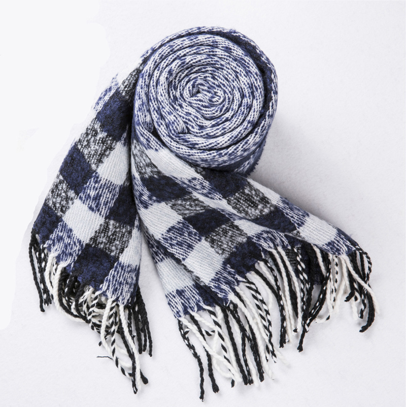 Women's Cashmere Like Classic Stripe Knitted Winter Printing Shawl Scarf (SP305)